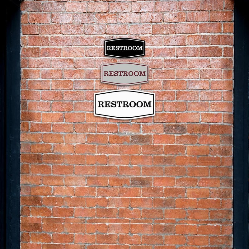 All Quality Fancy Restroom Sign - Business Bathroom Signage - Easy to Install (Black) - Small 1 Pack - Image 3