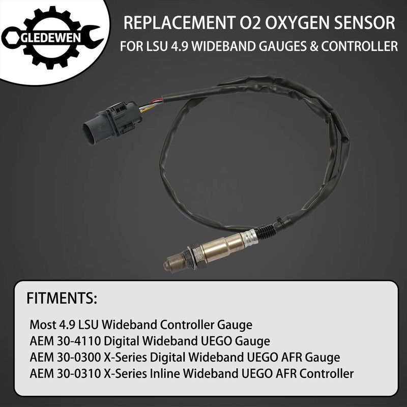 Gledewen مستشعر الأكسجين LSU 4.9 Lambda WideBand | لـ AEM 30-4110 30-0300 30-0310 - وحدة التحكم X Series AFR Inline - مقياس UEGO A/F Ratio Wideband 02 | استبدال# 17025، 0258017025 - Image 5