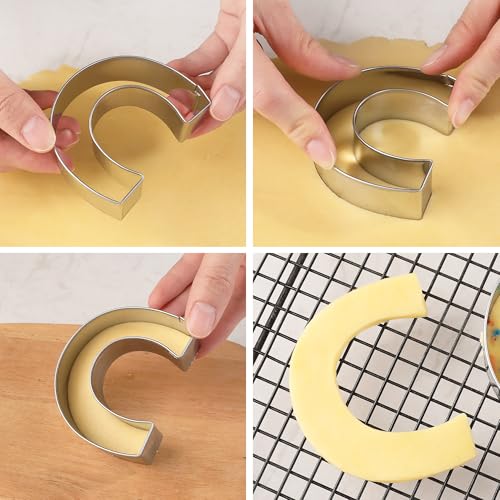 Zade Letter Cookie Cutters Shapes Large 3 Inch - 26 Pcs Stainless Steel Alphabet Letter Cookie Cutter Set Fondant Biscuit Fruit Dough Mold Tools for Sandwich, Birthday, Christmas, and Holiday Party - Image 5