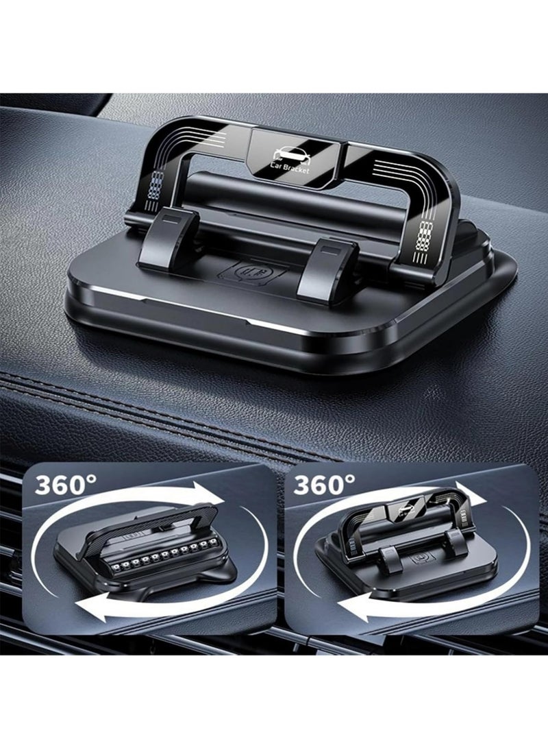 PULUZ Car Phone Holder with Strong Suction Cup, 360° Rotation 2-in-1 Adjustable Viewing Angles Dashboard Mount with Hidden Emergency Contact Number Plate, Anti-Slip Holder for All Phones - Image 5