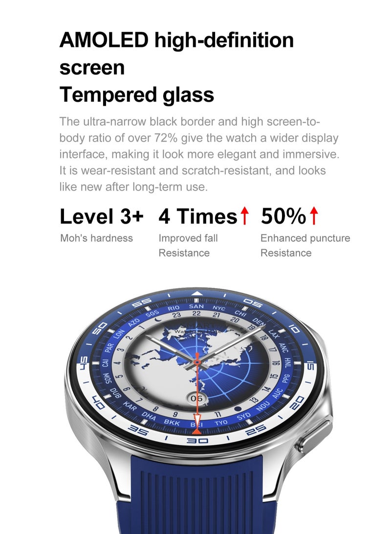 RollsTimi  Men's Smart Watches Men's Smart Watches, 1.43-Inch AMOLED High-Definition Screen, Support Bluetooth Calls, Activity Tracking, Heart Rate Monitoring, Sports and Fitness Watches, DT Watch X Black Strap Models. - Image 2