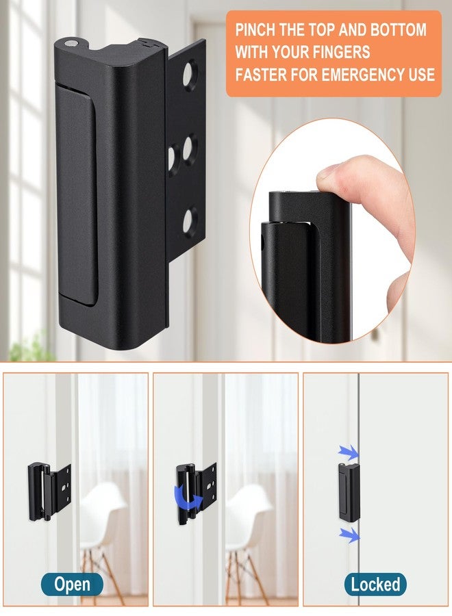 Husfunov Home Security Door Lock Home Security Door Lock 2PCS Black - Image 4