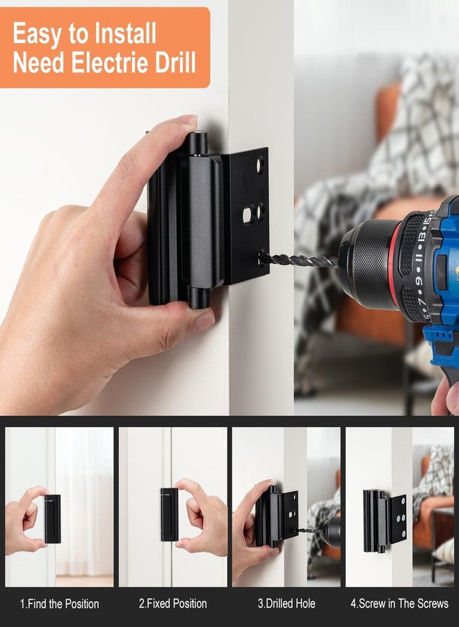 Husfunov Home Security Door Lock Home Security Door Lock 2PCS Black - Image 3
