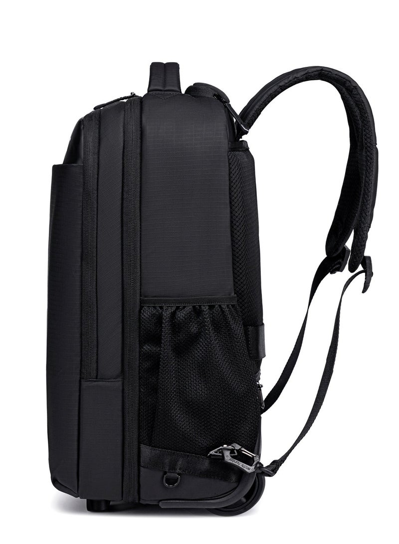 ARCTIC HUNTER Durable Professional Rolling Backpack Light Weight Water Resistant 19 Inch Backpack Trolley with 360 Degree Opening for Office Travel Business School LG000657-1 Black - Image 4