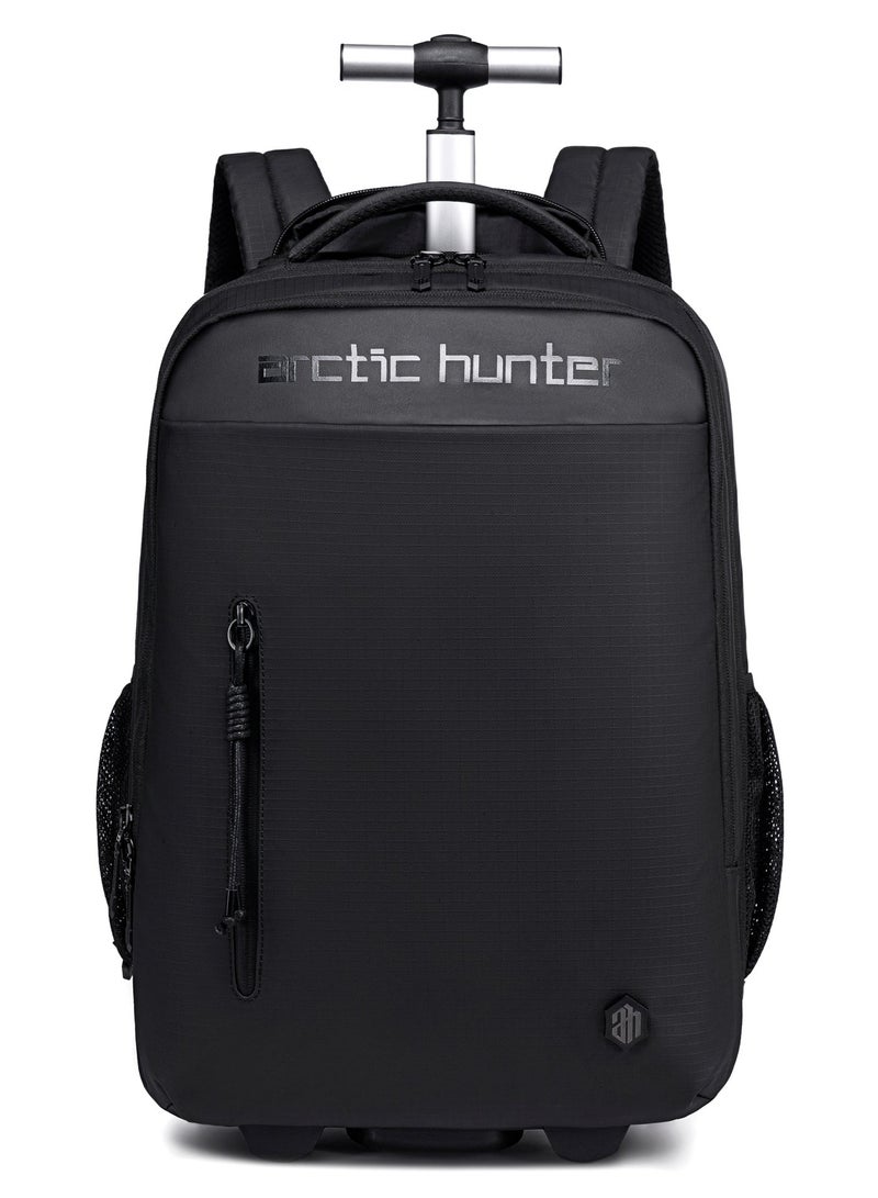 ARCTIC HUNTER Durable Professional Rolling Backpack Light Weight Water Resistant 19 Inch Backpack Trolley with 360 Degree Opening for Office Travel Business School LG000657-1 Black - Image 1