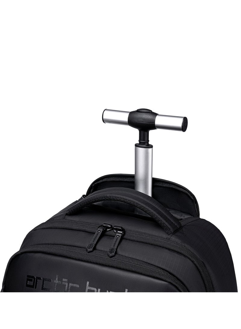 ARCTIC HUNTER Durable Professional Rolling Backpack Light Weight Water Resistant 19 Inch Backpack Trolley with 360 Degree Opening for Office Travel Business School LG000657-1 Black - Image 3
