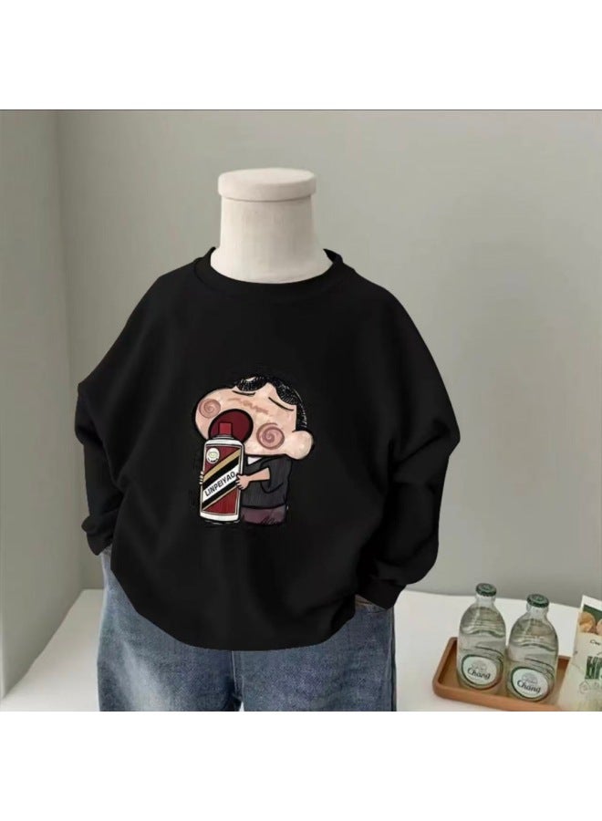 100% Cotton Long-sleeved T-shirt New Autum Baby Round Neck Cartoon Tops For Boys And Girls, Medium And Large Kidsren's Casual Bottoming Shirts