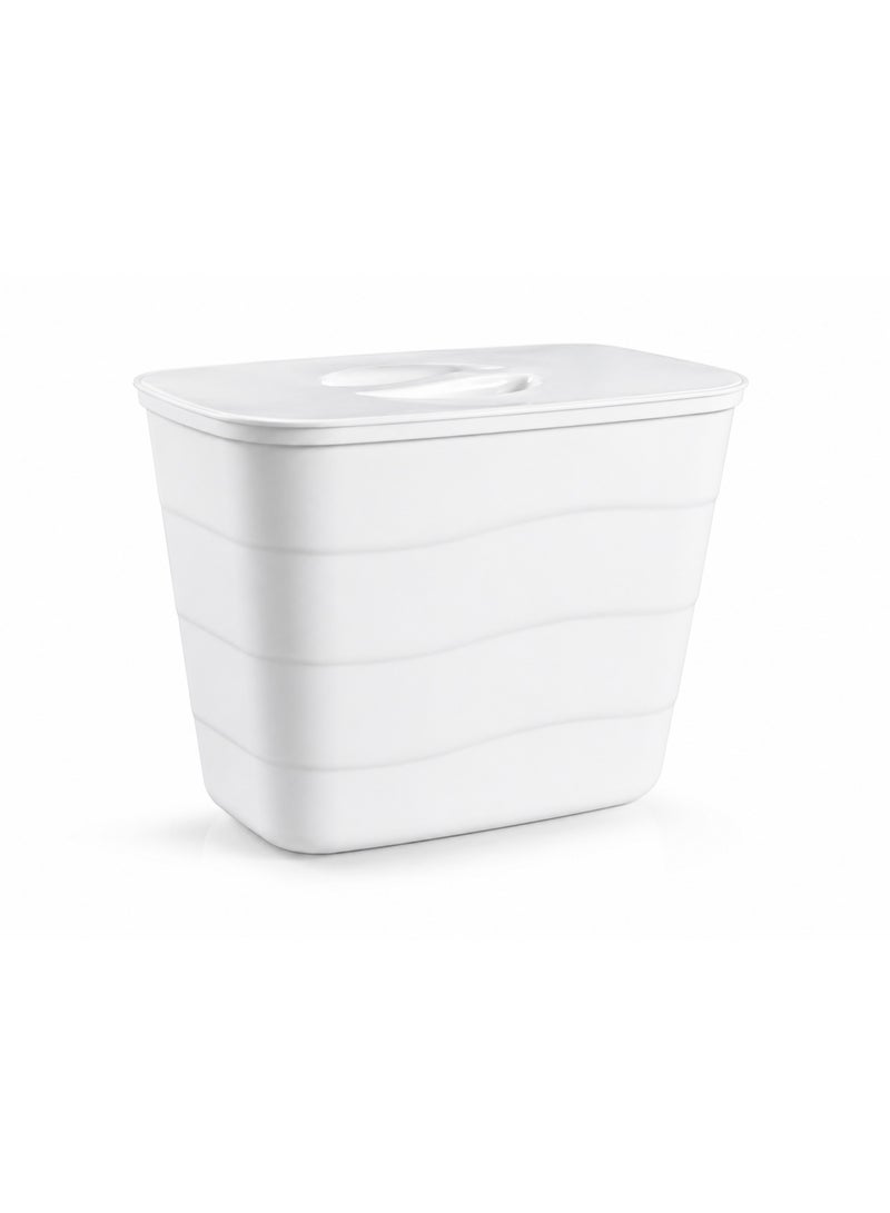 RokShop Hanging Bucket With Lid, Plastic Kitchen Basket Cabinet Door Classification, under Kitchen Sink Trash Bin Organizer-White - Image 2