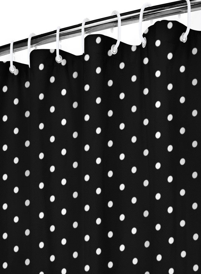 72x72 Inch Shower Curtain Home Decor Polka Dot Bath Curtain Sets Gift for Bathroom Accessories Great for Showers Bathtubs (red Black bg Black White dot) - Image 2