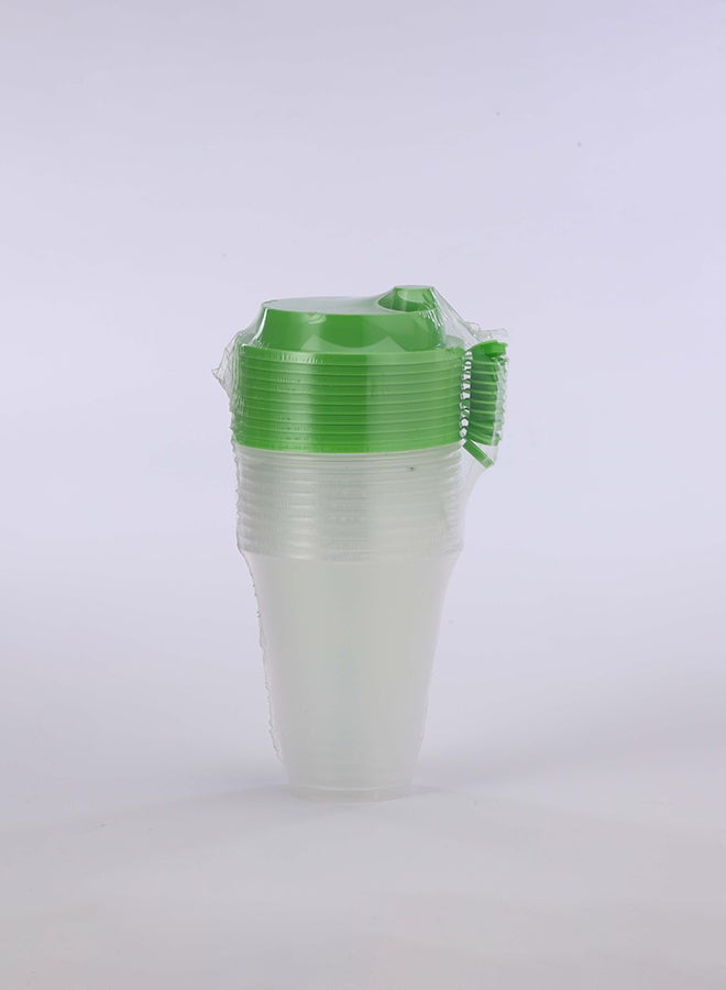 packwell كوب شفاف بسعة 250 مل مع غطاء 10 قطع مجموعة - Image 1