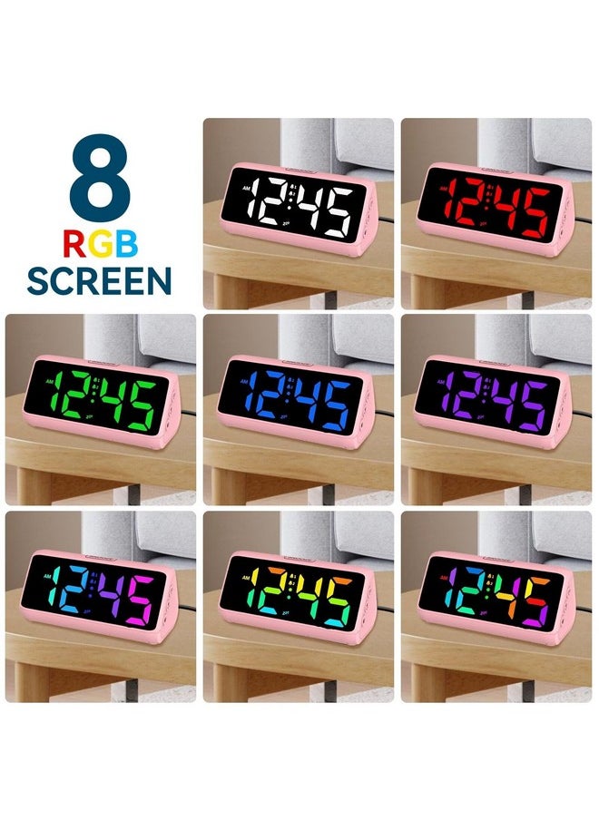 Netzu Loud Alarm Clock For Heavy Sleepers, Rgb Alarm Clocks For Bedrooms Seniors Kids, Plug In Digital Clock With 5 Dimmers, 2 Alarms, 4 Volumes And Snooze  - Image 2