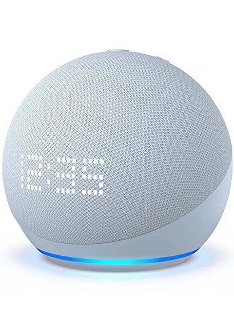 Echo Dot with Clock (5th Gen) Smart Speaker with Alexa Cloud Blue Latest version