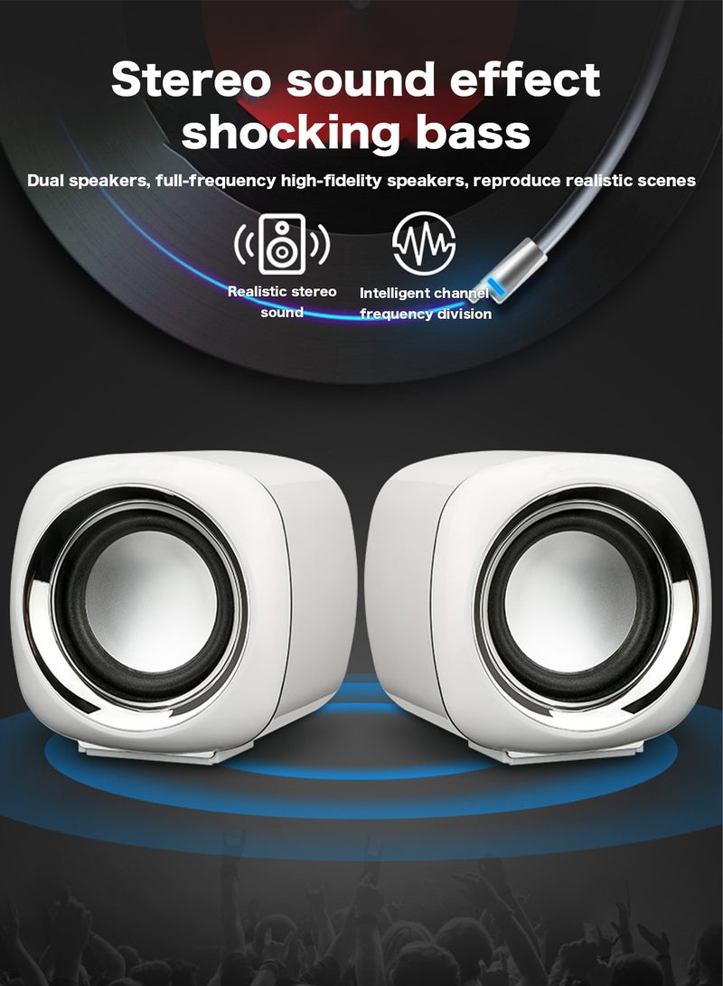 BONKS 6W USB Computer Speakers PC Powered Monitor Speakers for Desktop Computer Laptop Gaming Home Office Use - Image 3