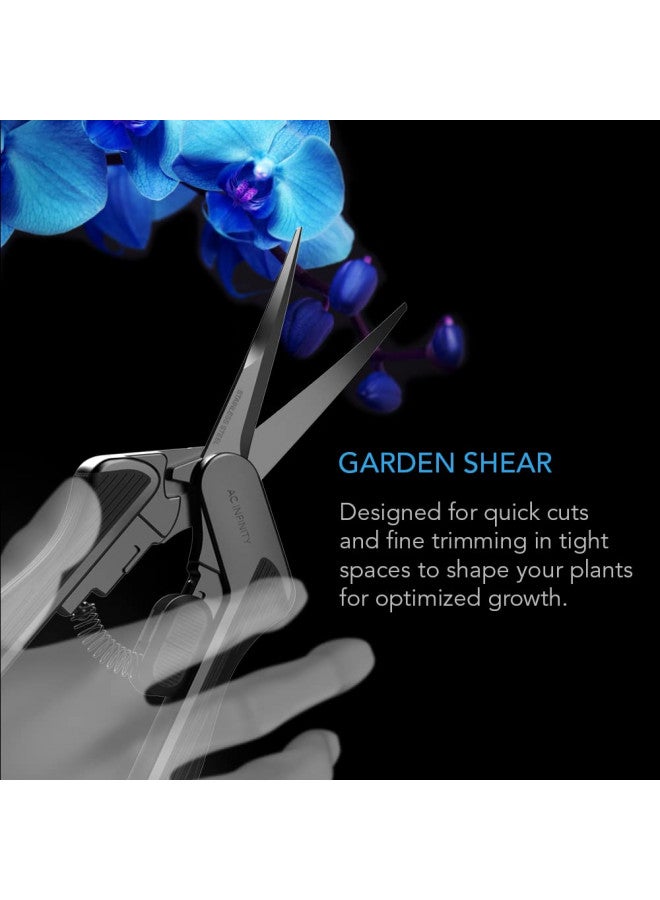 AC Infinity AC Infinity 6.6 Stainless Steel Curved Pruning Shear 2-Pack, Lightweight Ergonomic Design, Curved Precision Blades with Nonstick Titanium Coating for Gardening, Hydroponics, Grow Tents - Image 2