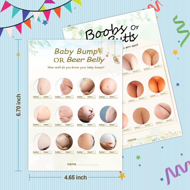 OLOUTAB Baby Shower Games-2 Games(50 of Each),Double-Sided,Fun,Hilarious and Easy to Play,Baby Shower Gender Neutral,with Answer Keys - Image 3