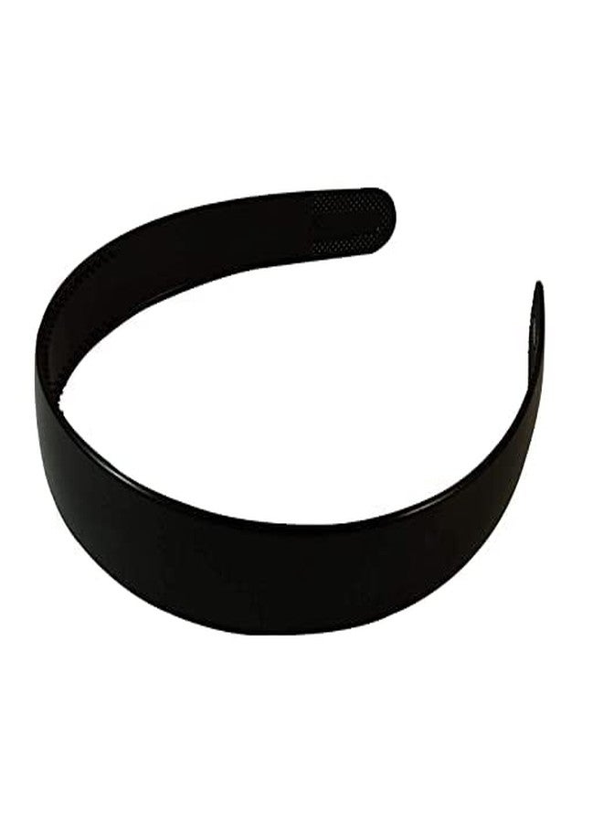 SUNBIRD Wide Plastic Headbands with Teeth Plain Hard Plastic Hairband Non-Slip Craft Headband Hoops for Women Girls DIY Hair Accessories for Women (pack of 6, Black hair band) - Image 3