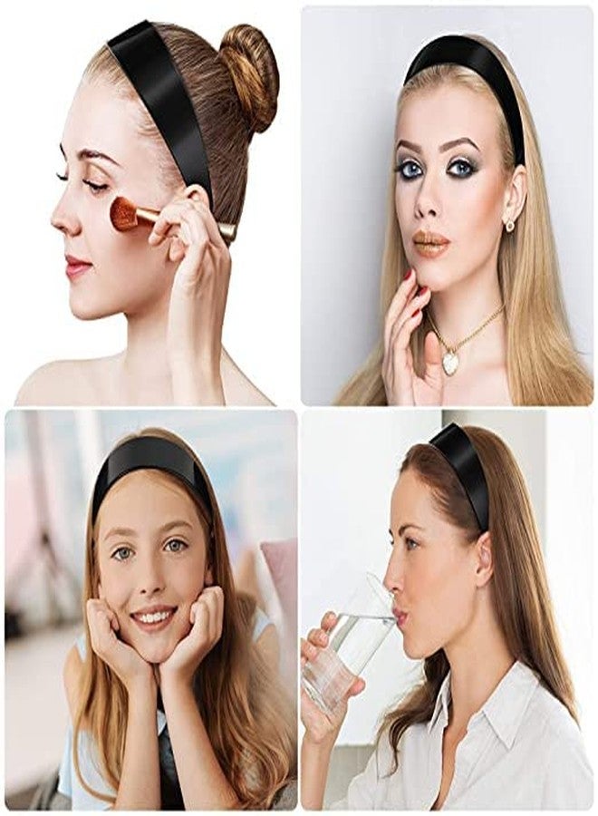SUNBIRD Wide Plastic Headbands with Teeth Plain Hard Plastic Hairband Non-Slip Craft Headband Hoops for Women Girls DIY Hair Accessories for Women (pack of 6, Black hair band) - Image 5