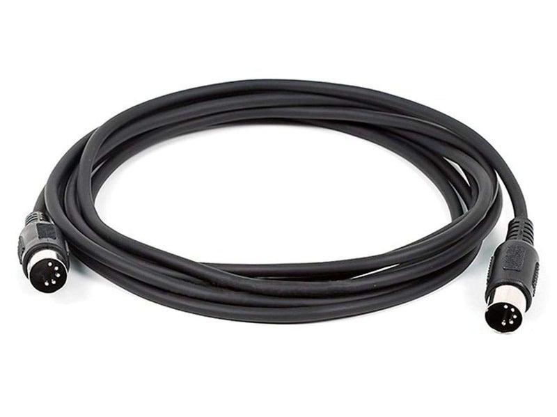 Monoprice MIDI Cable - 5 Pin DIN Connectors, Shielded, Molded Connector Shells, 28 AWG, 10 Feet, Black - Image 1