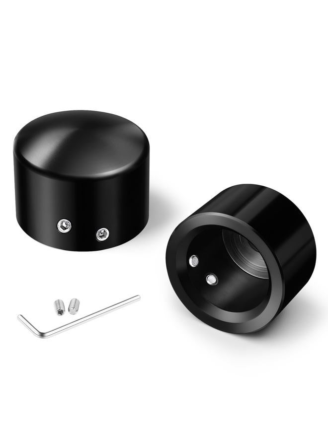 Benlari CNC Front Axle Nut Covers for Harley, Black Axle Nut Caps Compatible with Harley Davidson Touring Sportster Trike Dyna Softail Street Glide Road King Iron 883 Fat Boy 2002-2023 - Image 1