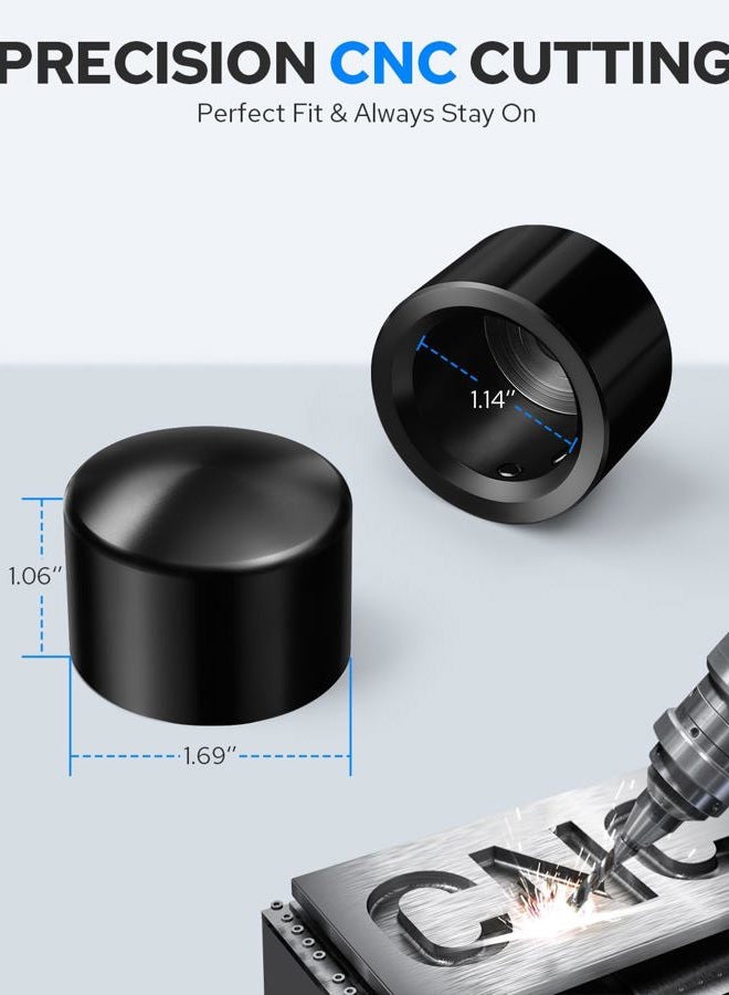 Benlari CNC Front Axle Nut Covers for Harley, Black Axle Nut Caps Compatible with Harley Davidson Touring Sportster Trike Dyna Softail Street Glide Road King Iron 883 Fat Boy 2002-2023 - Image 4