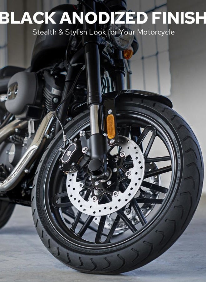 Benlari CNC Front Axle Nut Covers for Harley, Black Axle Nut Caps Compatible with Harley Davidson Touring Sportster Trike Dyna Softail Street Glide Road King Iron 883 Fat Boy 2002-2023 - Image 2