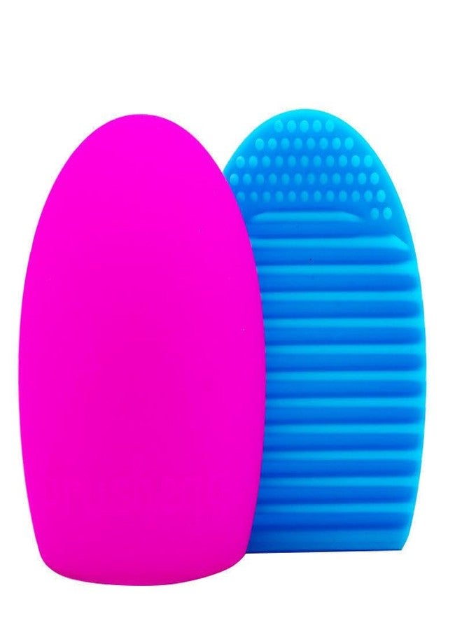 MobFest® Silicone Cosmetic Brush Cleaner Makeup Brushes Washing Scrubber Cleaning Pad, Multicolor (S, 2) - Image 1
