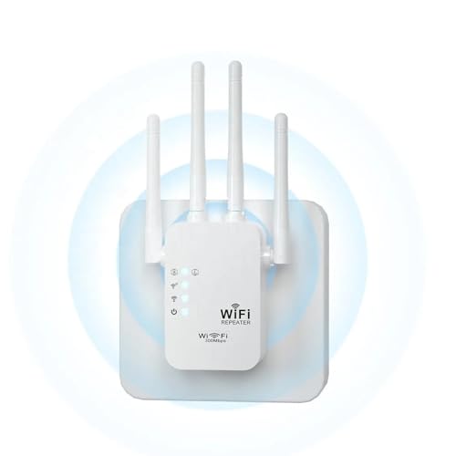PunnkFunnk Punnk Funnk WiFi Range Extender | Up to 300Mbps | Dual LAN Port WiFi Extender, Repeater, WiFi Signal Booster, Access Point| Easy Set-Up | Extends WiFi to Smart Home & Office(White) - Image 1