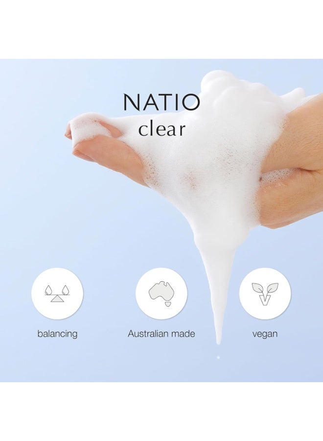 Natio Australia Clear Oil Control Foam Cleanser,150 ml - Acne Face Wash - Face Cleanser with Tea Tree, Witch Hazel - For Oily, Acne Prone Skin - Image 4