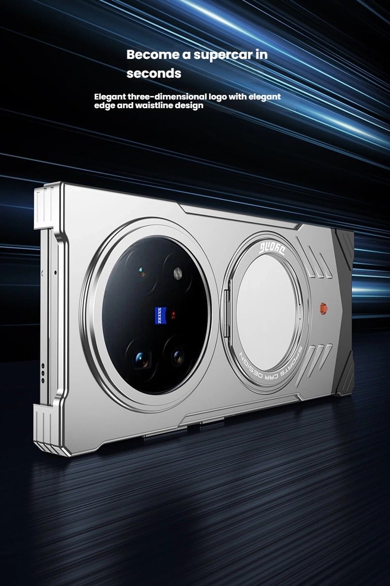 عام Suitable for vivo xfold5 foldable metal phone case 360-degree rotating stand heat dissipation protective cover Compatible with foldable phones Practical protection - Image 4