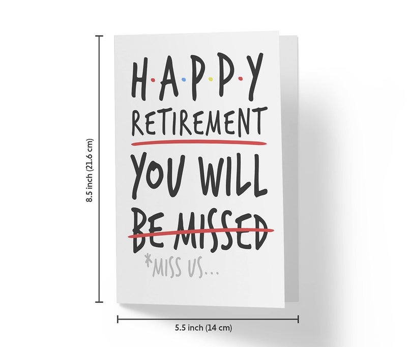 Karto Funny Retirement Card for Him Her - Perfect Card for Mom Dad Uncle Aunt - Ideal Friend Coworker Retirement Card - Karto - Be Missed - Image 4