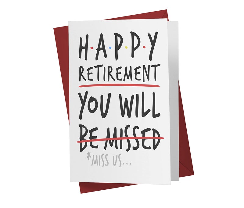 Karto Funny Retirement Card for Him Her - Perfect Card for Mom Dad Uncle Aunt - Ideal Friend Coworker Retirement Card - Karto - Be Missed - Image 1
