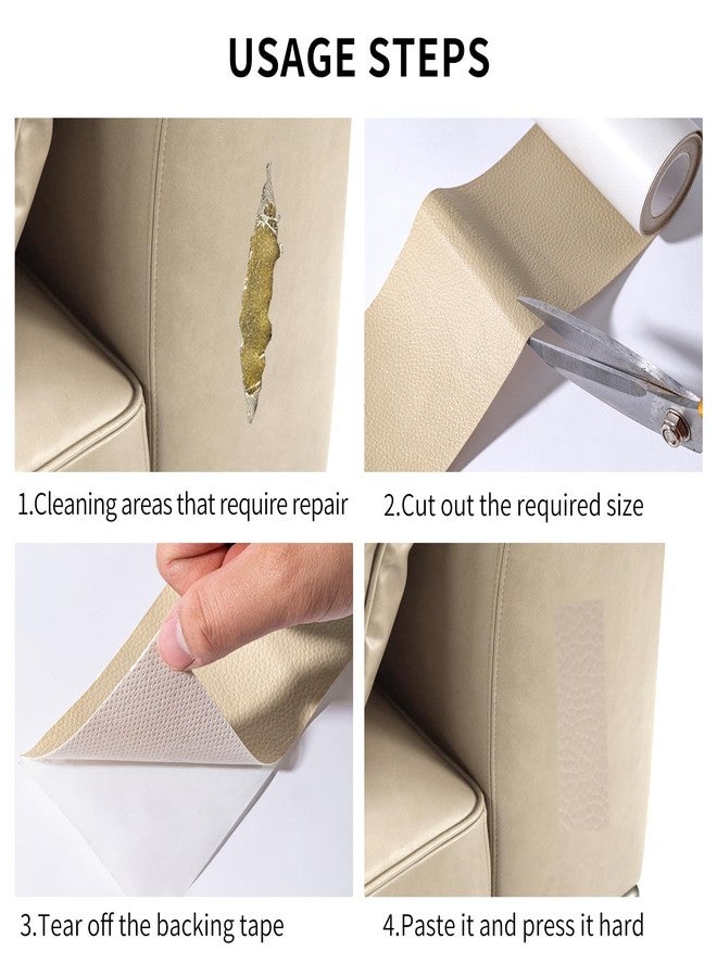 Cindy's Tape Leather Repair Patch Tape, Light Grey 3 x 61 Inches Self Adhesive Leather Repair Kit for Furniture, Car Seat,Vinyl Leather Repair Kit for Office Chairs, Couch, Sofa, Luggage - Image 4