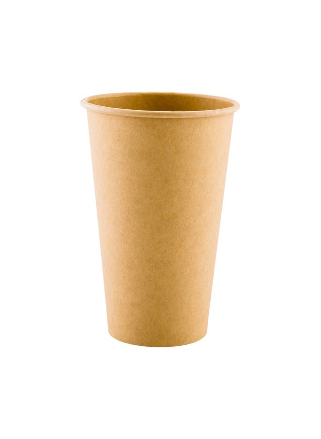 Restaurantware RW Base 16 Ounce Eco-Friendly Drink Cups, 1000 Unbleached Paper Coffee Cups - Single Wall, No Artificial Dyes, Brown Paper Recyclable Coffee Cups, Leak-Resistant, Rolled Rim  - Image 1