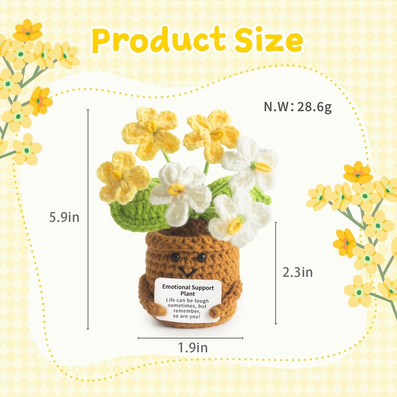 MS ZHENQIAO Handmade Positive Flower Crochet - Life is Tough But So are You - Inspirational Gift for Women - Thank You, Appreciation, Positive Gift for Teacher, Mom, Friend, Coworker - Knitted Decor - Image 2