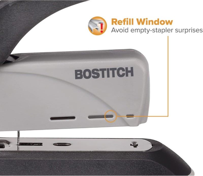 PaperPro Bostitch Office 60 Sheet Heavy Duty Stapler - Two Fingers, No Effort, Spring Powered Stapler - Gray (1200) - Image 5