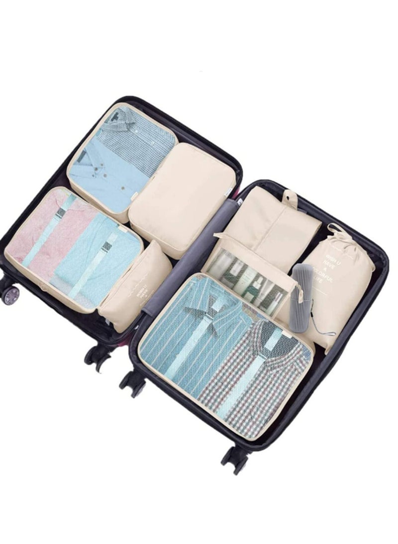 8 Piece Set Travel Packing Cubes Multifunction Cubes Luggage Organiser Waterproof Travel Compression Suitcase Bag And 1 Pcs Cup - Image 2