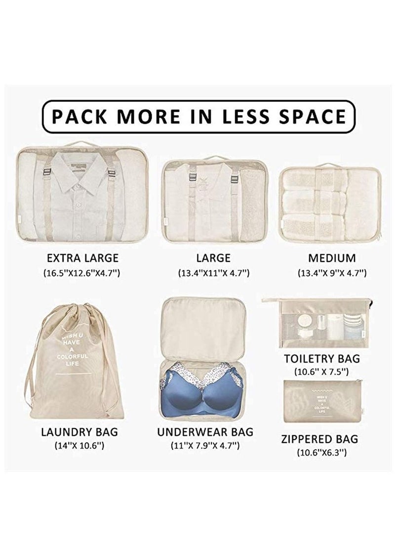 8 Piece Set Travel Packing Cubes Multifunction Cubes Luggage Organiser Waterproof Travel Compression Suitcase Bag And 1 Pcs Cup - Image 4