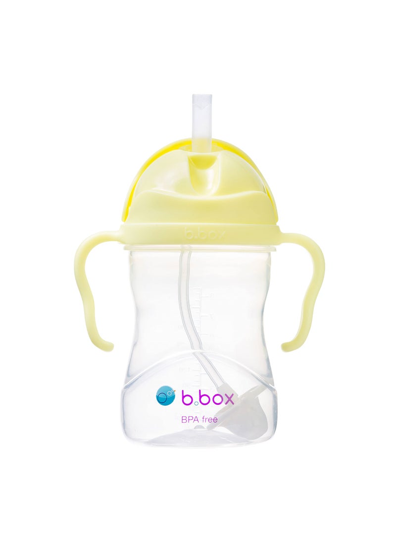 b.box bbox Sippy Cup with Weighted Straw Drink from any Angle Leak Proof Spill Proof Easy Grip BPA Free Dishwasher Safe For Babies 6m to Toddlers Banana Split 8oz 