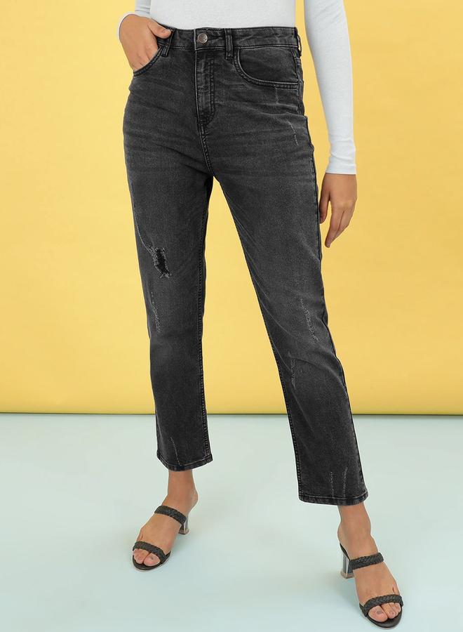 مرفوعة جينز ضيق بتفاصيل مُمزقة - Image 1