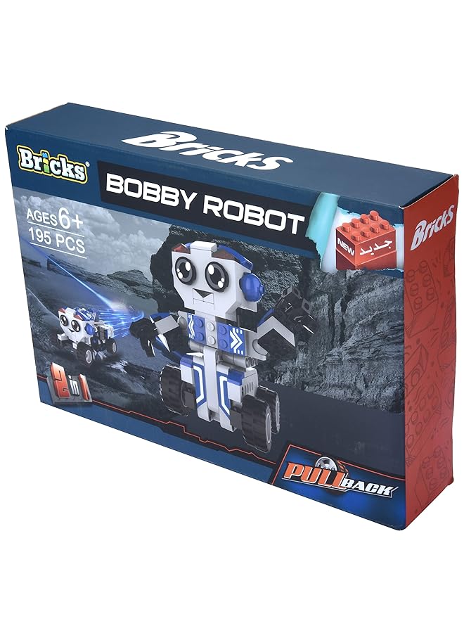 Bricks Blocks Bobby Robot 1821066 2 In 1 195 Pieces - Image 1