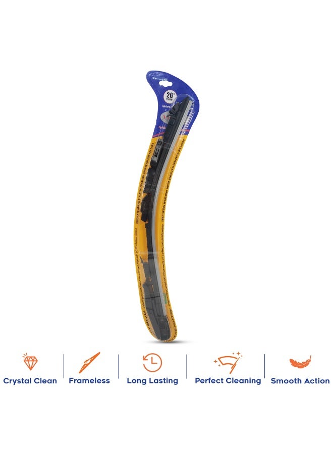 Vision X Universal 20 Inch All Weather Car Wiper Blade with 10 Adapters, Natural Rubber, Anti-Noise, Metal Body, Streak-Free Clear Vision - Image 3