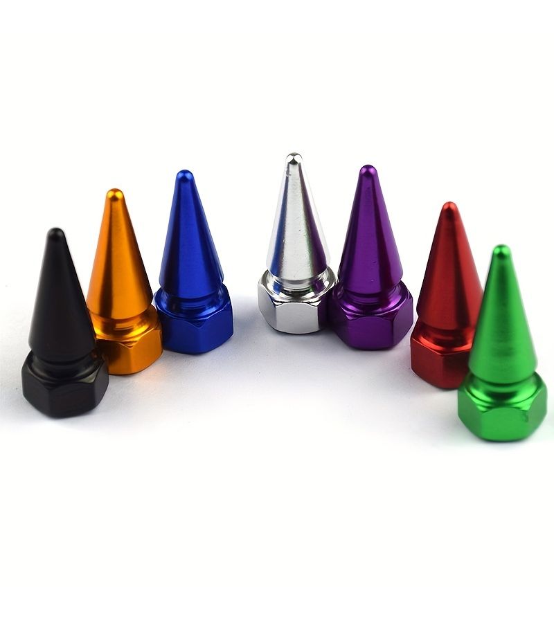 Blue Aluminum Alloy 4pcs Universal Tire Valve Caps for Cars Motorcycles - Image 1