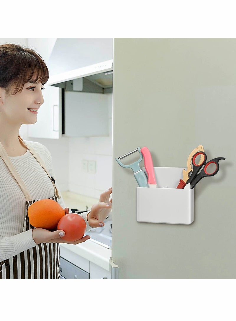 Magnetic Dry Erase Marker Holder Pen and Eraser Holder for Whiteboard Magnet Pencil Cup Storage Organizer School Office Home Fridge Locker Metal Cabinets White