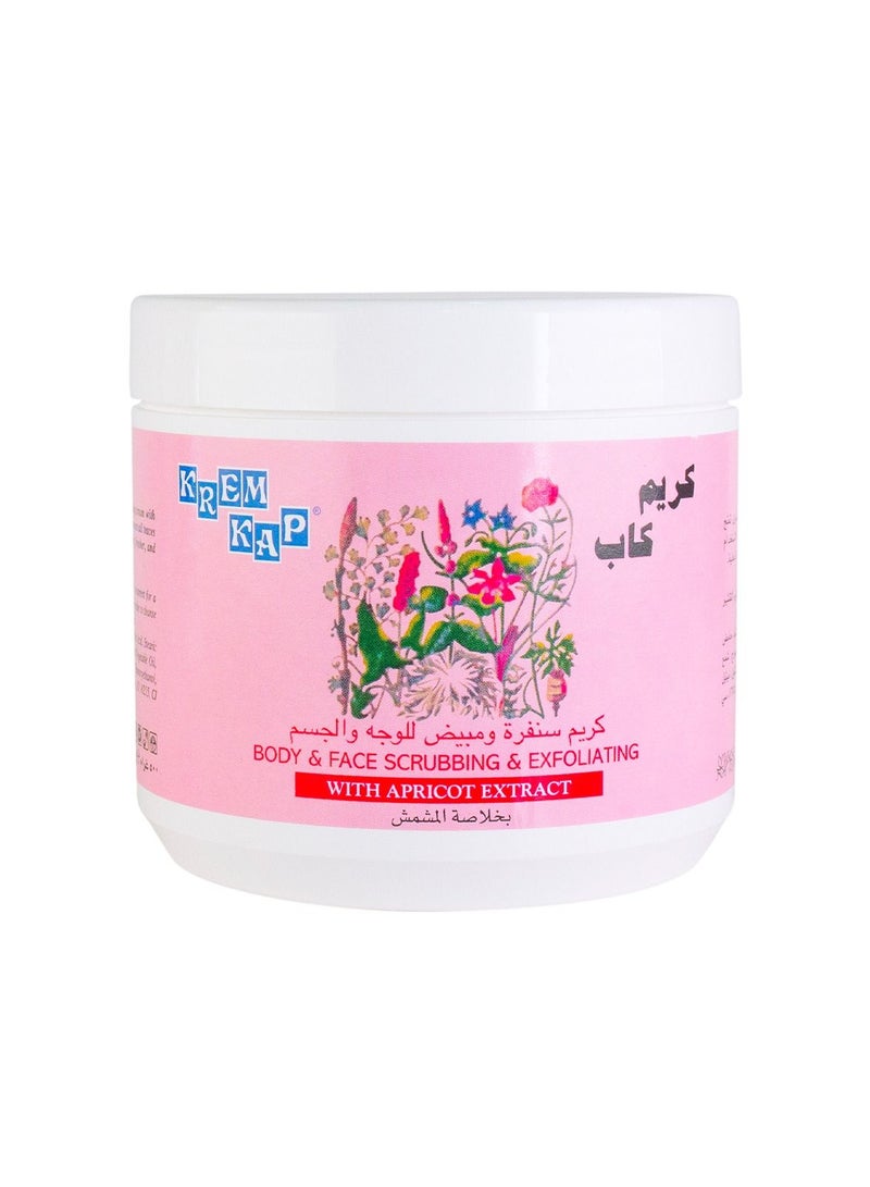KREM KAP Body & Face Scrubbing & Exfoliating, With Apricot Extracts, For All Skin Types, Remove Dead Skin, Increase Skin Smoothness, 500 ml - Image 1
