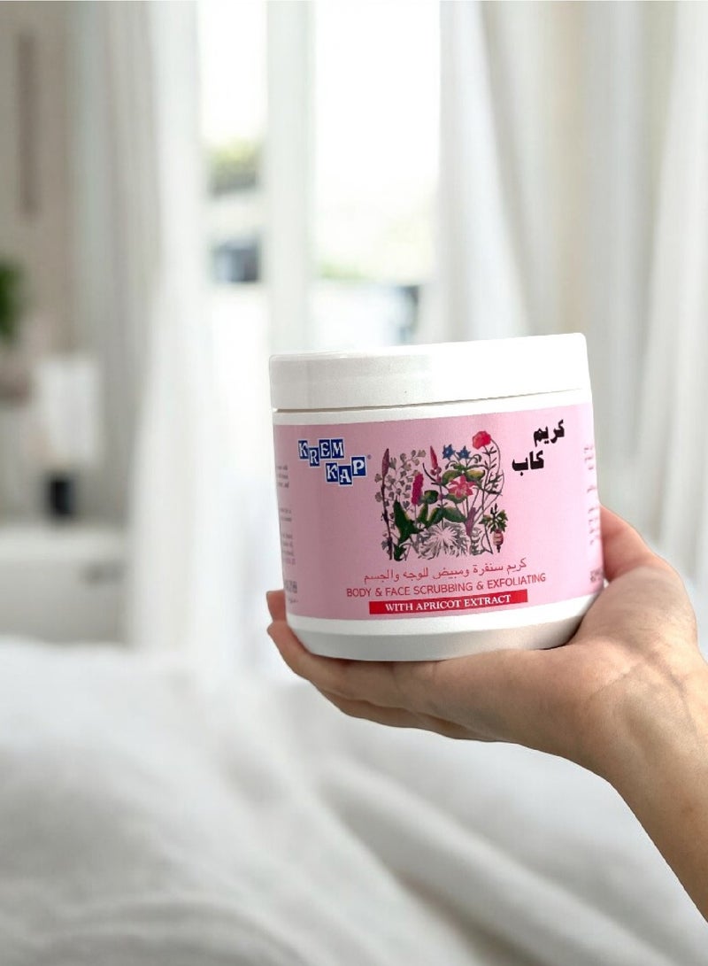 KREM KAP Body & Face Scrubbing & Exfoliating, With Apricot Extracts, For All Skin Types, Remove Dead Skin, Increase Skin Smoothness, 500 ml - Image 4