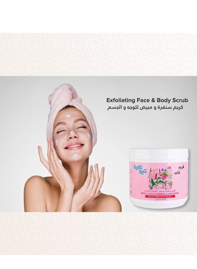 KREM KAP Body & Face Scrubbing & Exfoliating, With Apricot Extracts, For All Skin Types, Remove Dead Skin, Increase Skin Smoothness, 500 ml - Image 5