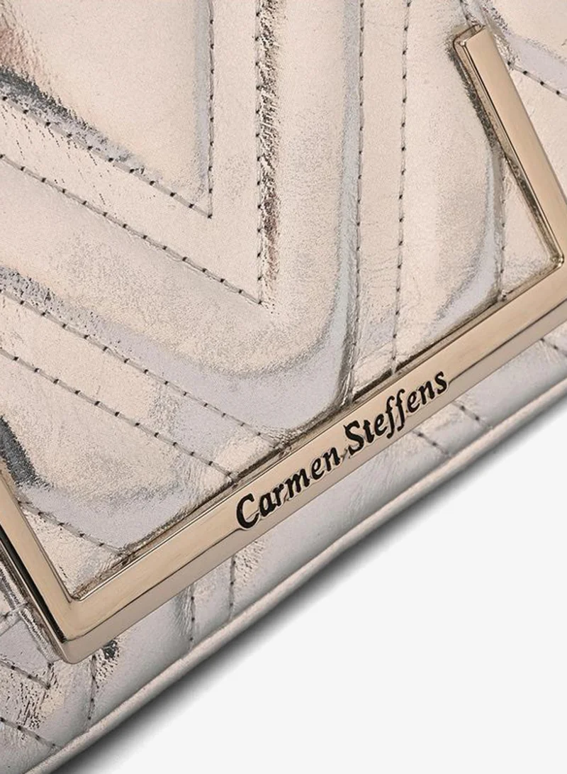 Carmen Steffens  Quilted Silver Leather Bag for Women | Best Price UAE