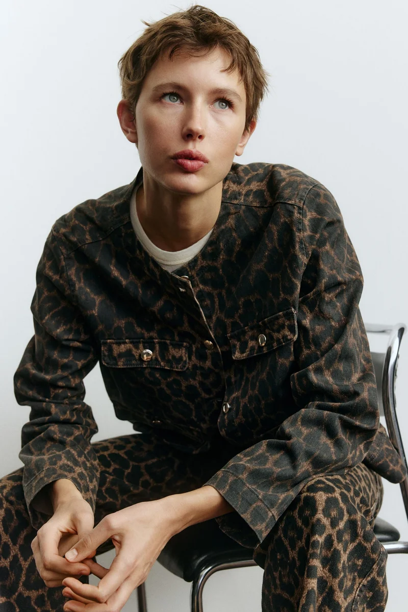 H&M Collarless denim jacket