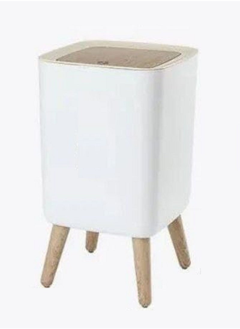 Generic - Trash Can with Automatic Press Lid and Removable Legs, Square Design - Image 1