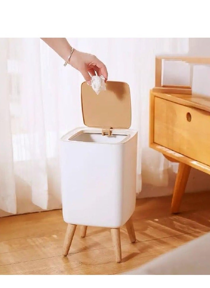 Generic - Trash Can with Automatic Press Lid and Removable Legs, Square Design - Image 1